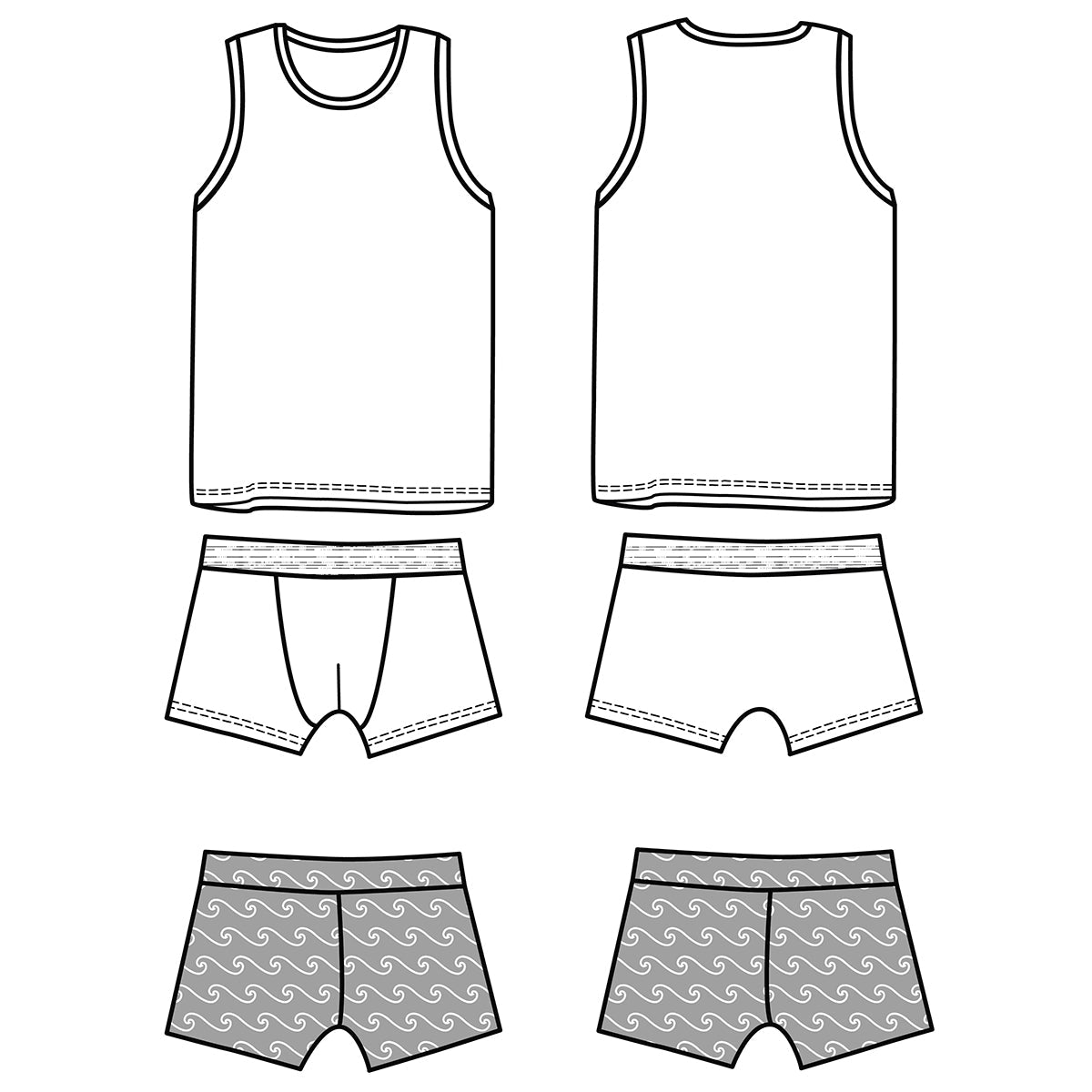 SEBASTIEN Underwear set + Swimsuit - Boy 3-12Y - Paper Sewing Pattern ...