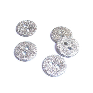 Muschel-Glitzerknöpfe (einzeln) - Silber - 9 mm, 12 mm und 15 mm
