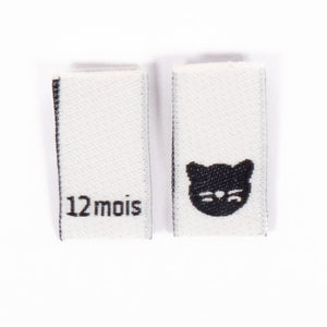 Woven size labels ©ikatee - Baby set from 3 to 24 months - x15