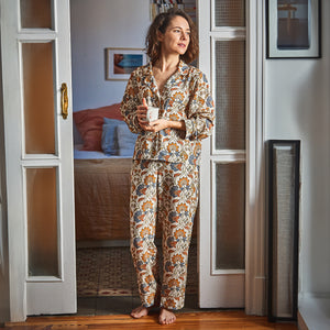 Women's piped suit collar pajama sewing pattern