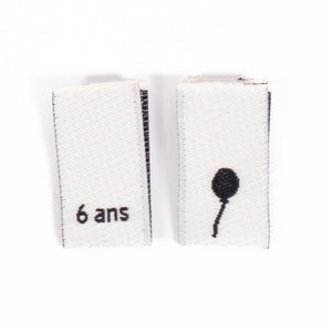 Woven size labels ©ikatee - Kid set from 3 to 7 years - x15
