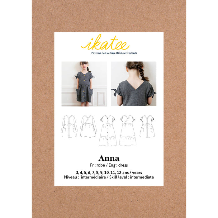 ANNA dress - Girl 3/12Y - Paper Sewing Pattern