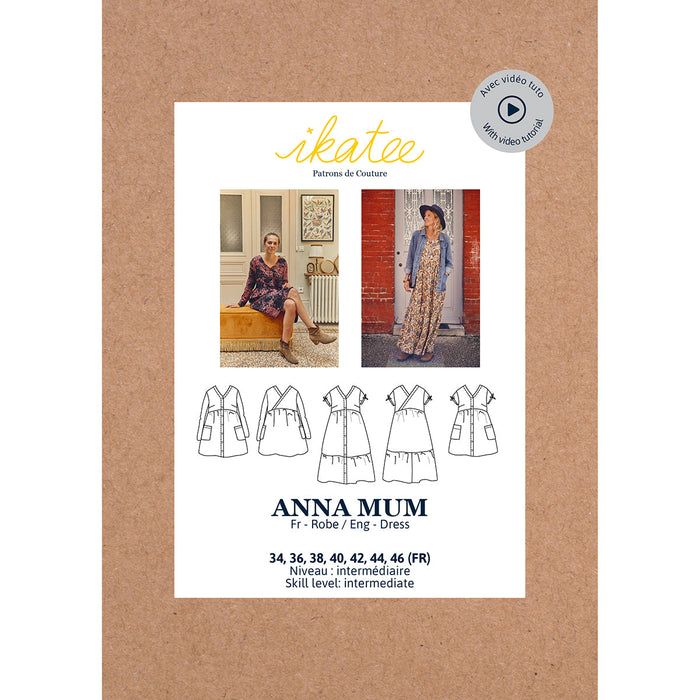 ANNA Mum Dress - Vrouw 34-46 - Papieren naaipatroon
