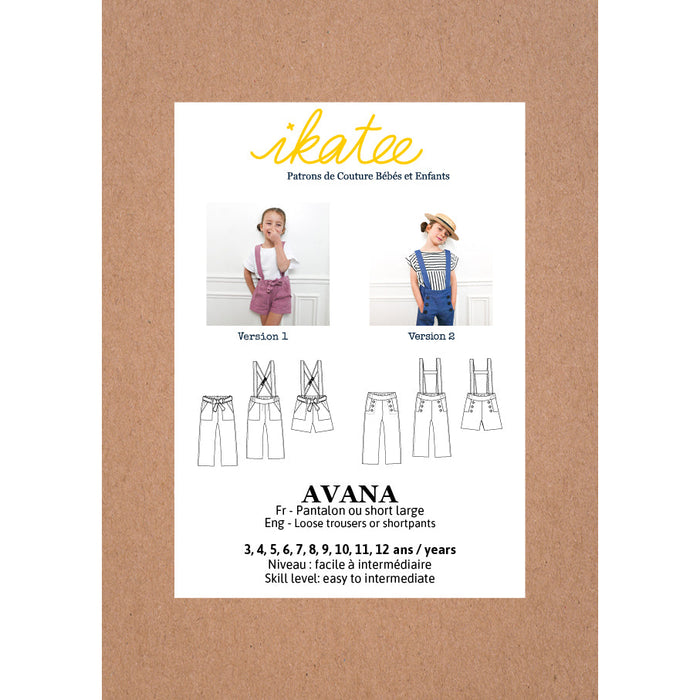 AVANA pants or shortpants- Girl 3/12 - Paper Sewing Pattern