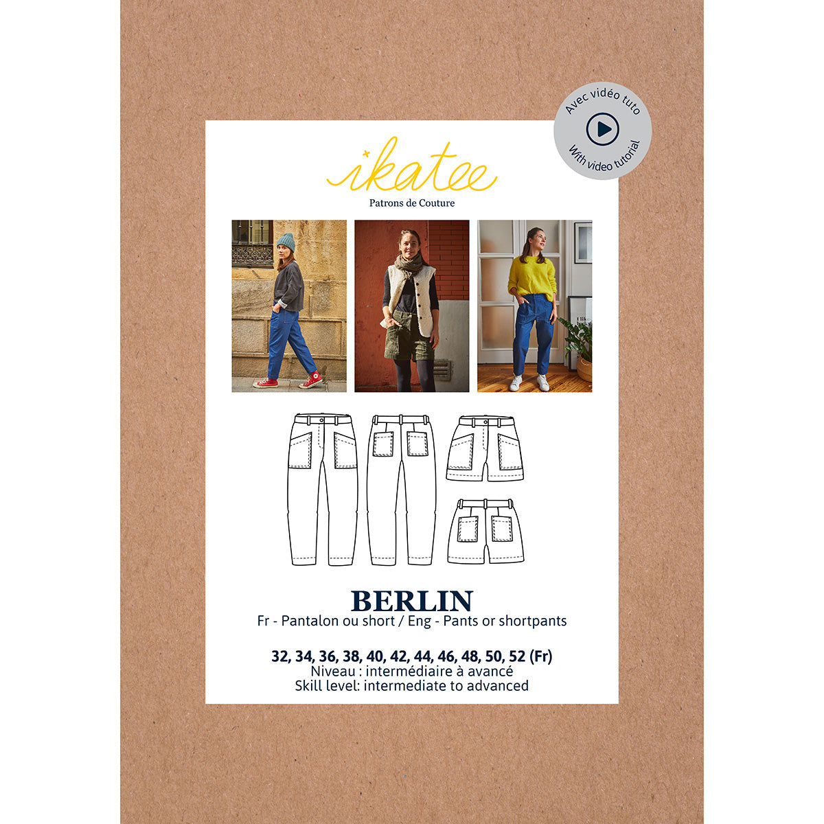 BERLIN - Pants or shortpants - Women 32-52 - Paper Sewing Pattern – Ikatee  sewing patterns