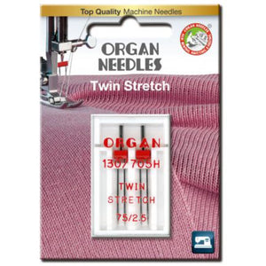 Twin Machine Needle Stretch Organ - 2,5mm (2 units per box)