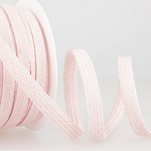 Flat cord cut to size - Light Pink/Off-white