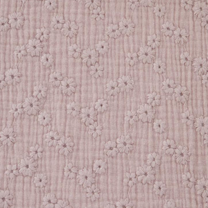 Embroidered double gauze fabric - Esmée - Light Pink
