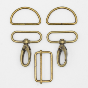 Metal bag accessory buckle kit - Brass