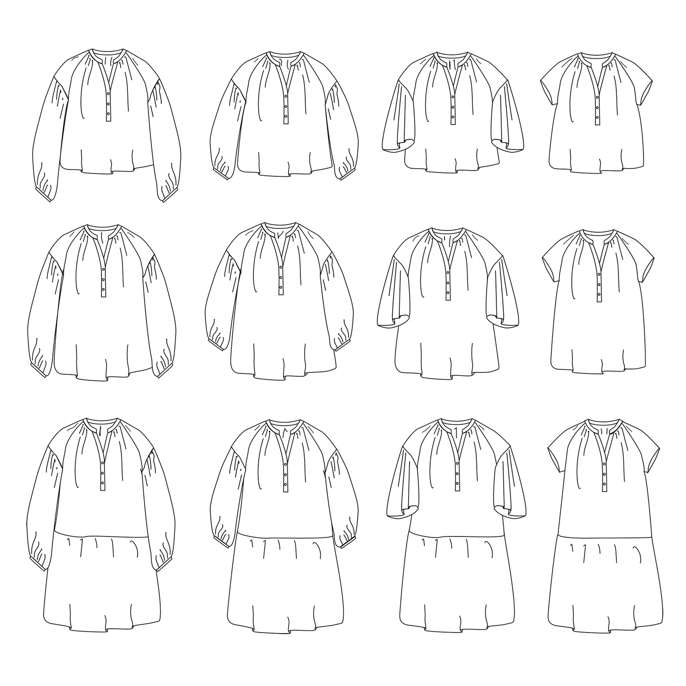 OKINAWA Blouse And Dress Women 32 52 Paper Sewing Pattern okinawa-blouse-and-dress-women-32-52-paper-sewing-pattern