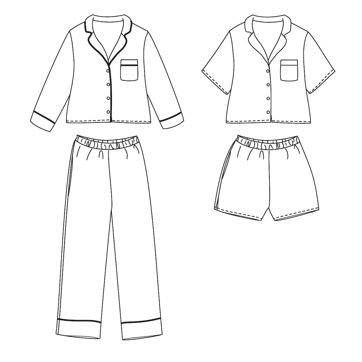 BUDAPEST - Pajamas - Women 32-52 - PDF Sewing Pattern – Ikatee sewing ...
