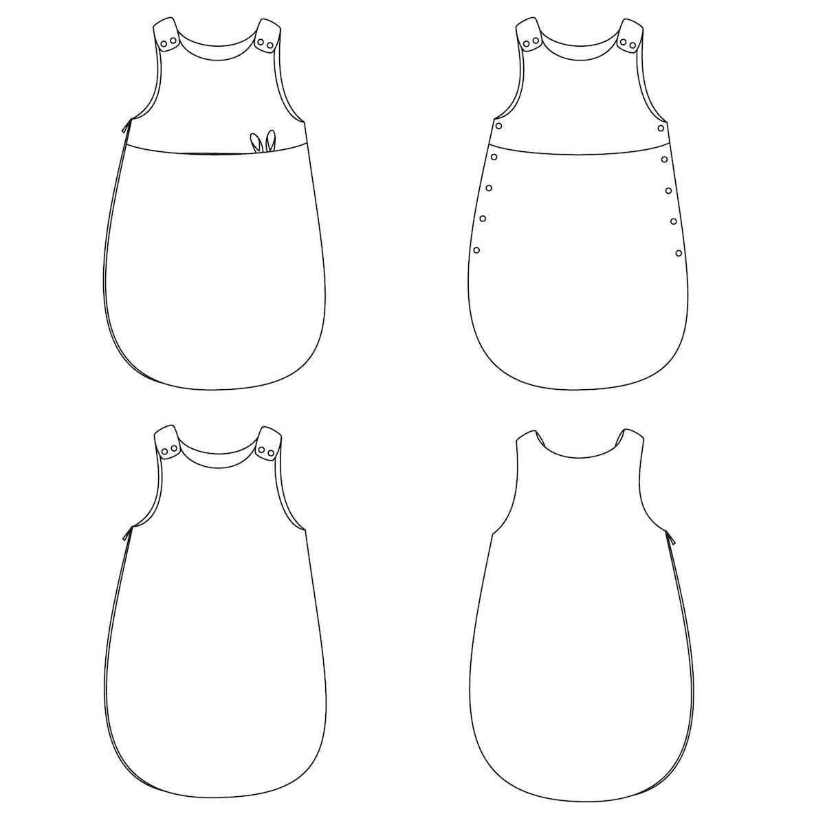 CASSIOPÉE Baby sleeping bag Baby 1/24M PDF Sewing Pattern