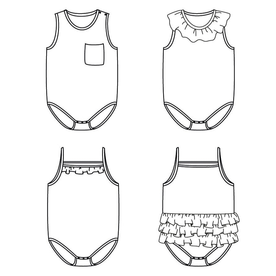 MALMÖ + MALAGA bodysuits - Baby 1M/4Y - PDF Sewing Pattern – Ikatee ...