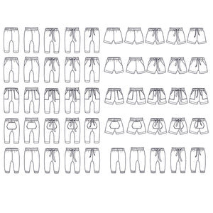 Pants and shorts sewing pattern PDF format