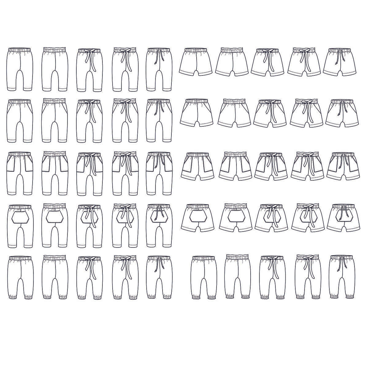 Pants and shorts sewing pattern PDF format