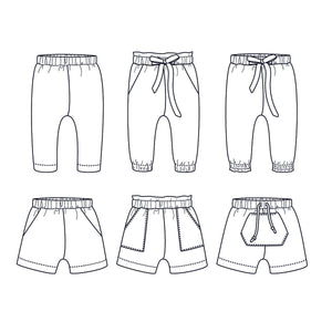 Pants and shorts sewing pattern PDF