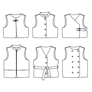 Women's sleeveless cardigan sewing pattern PDF