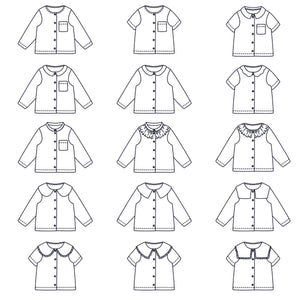 Mixed children's blouse sewing  pattern PDF