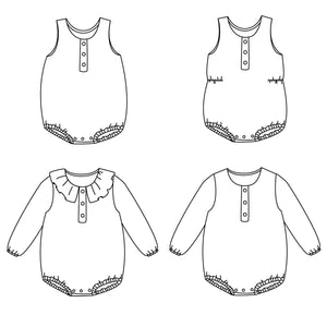Baby romper sewing pattern PDF