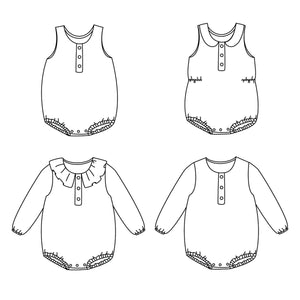 Baby romper sewing pattern PDF