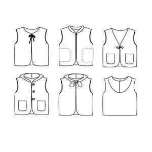 Children's sleeveless cardigan sewing pattern PDF