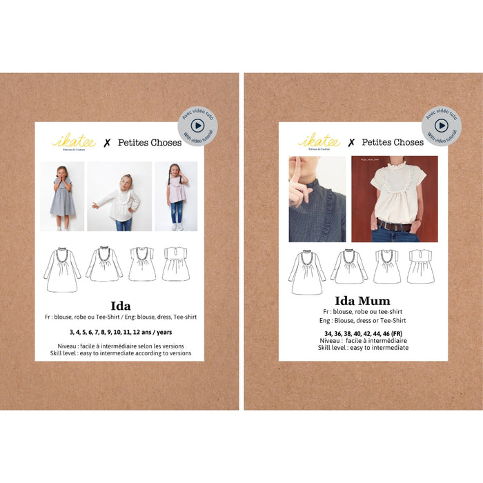 IDA Duo Blouse & Dress - Girl & Mum - Paper Sewing Pattern