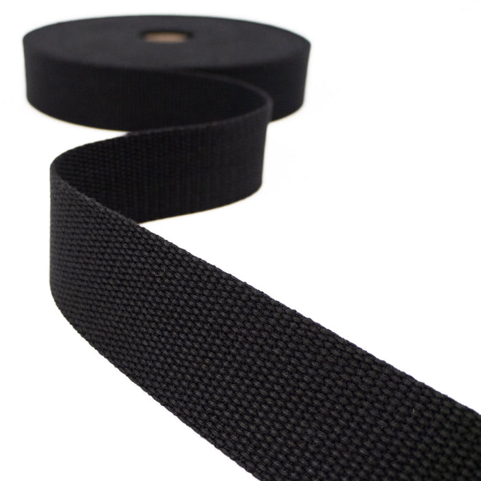 Cotton Webbing - 30 or 40 mm - Black