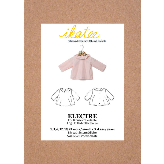 ELECTRE blouse met ruches kraag - Baby 1M-4Y - Papier naaipatroon