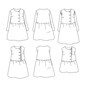Blouse and dress sewing pattern for women