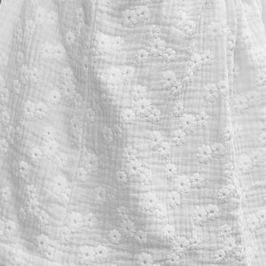 Embroidered double gauze fabric - Esmée - White
