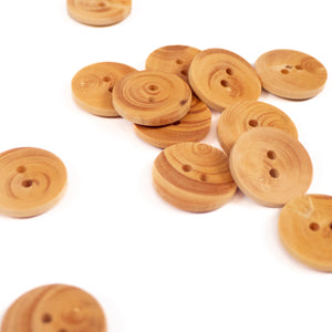 2 holes wood button - 12 and 18 mm - Boxwood