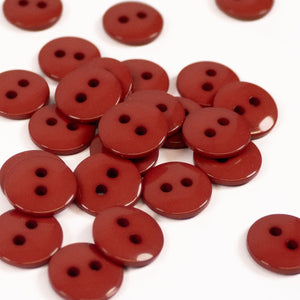 2 holes shiny button - 10, 12 and 15 mm - Mahogany
