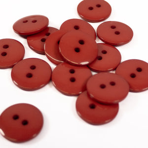 2 holes shiny button - 10, 12 and 15 mm - Mahogany