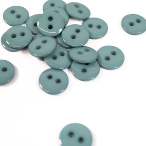 2 holes shiny button - 10, 12 and 15 mm - Aqua