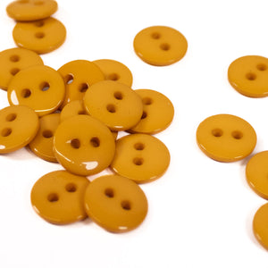 2 holes shiny button - 10, 12 and 15 mm - Honey