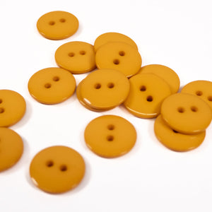 2 holes shiny button - 10, 12 and 15 mm - Honey