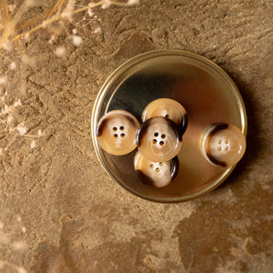 4 holes tortoiseshell matt button - 20 mm - Ivory