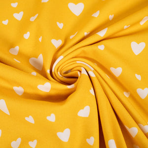 Organic stretch Jersey - ikatee® - Petit cœur - Yellow