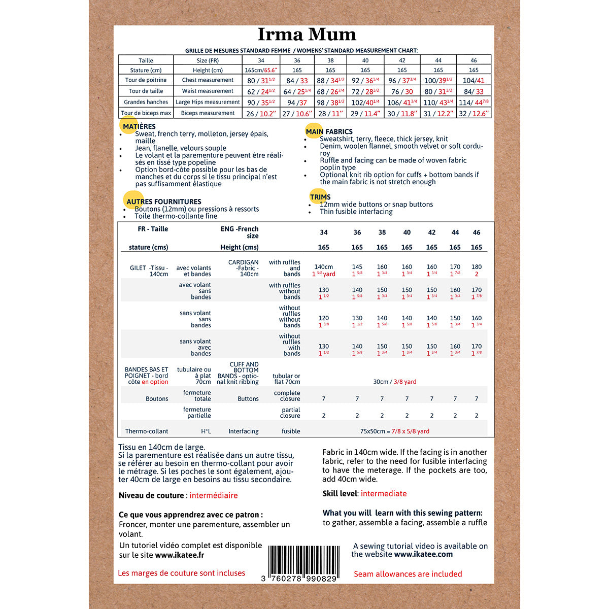 IRMA Duo Cardigan - Girl + Mum - PDF Sewing Pattern – Ikatee sewing ...