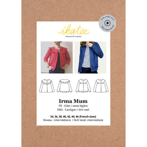 Vest and jacket sewing pattern in paper format