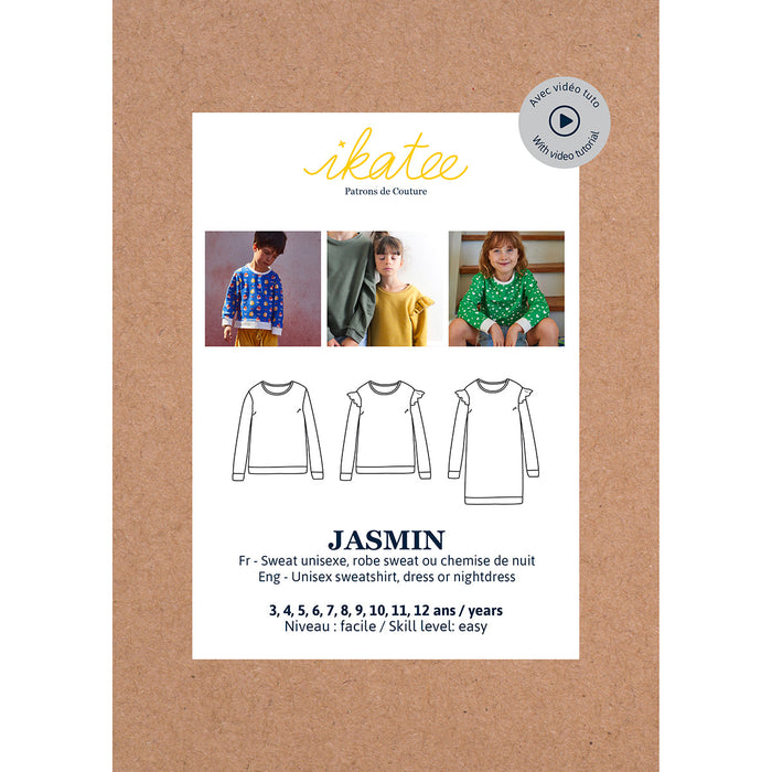 JASMIN sweatshirt/dress - kids 3/12- Paper Sewing Pattern