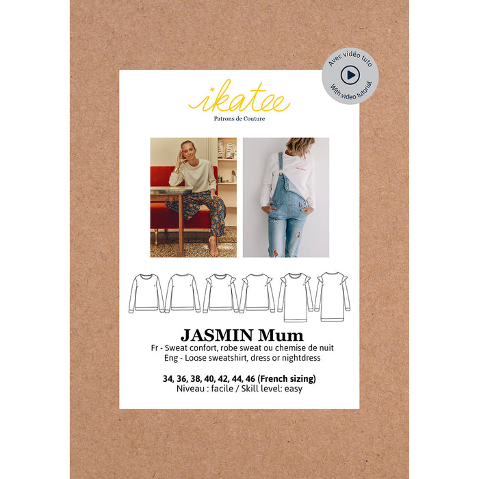 JASMIN Mum Sweatshirt/Kleid - Damen 34-46 - Papier-Schnittmuster