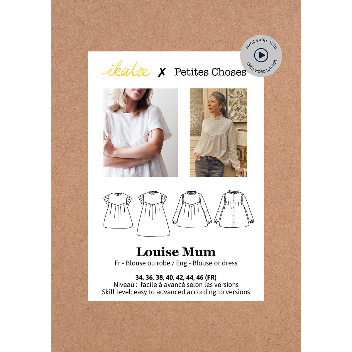 LOUISE Mum blouse & dress - Woman 34/46 - Paper Sewing Pattern – Ikatee ...