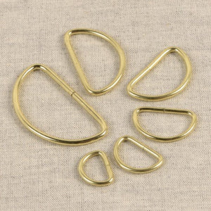 Metal half-round loop buckle x 2 - 38 mm - Gold