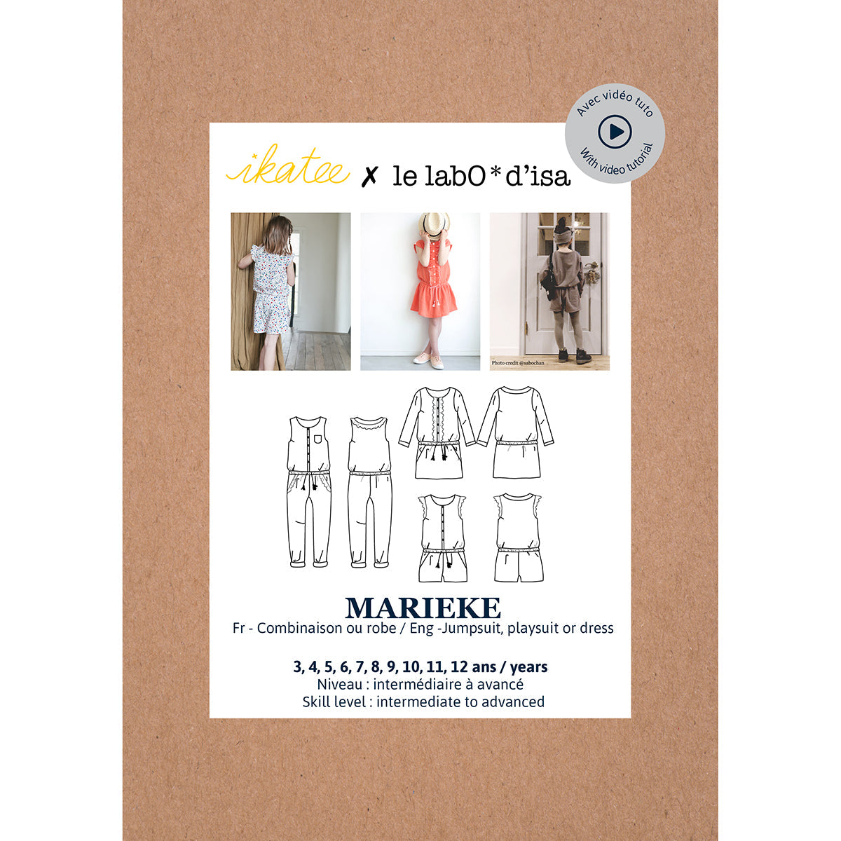 MARIEKE Jumpsuit, playsuit & dress - Girl 3/12 - Paper Sewing Pattern –  Ikatee sewing patterns