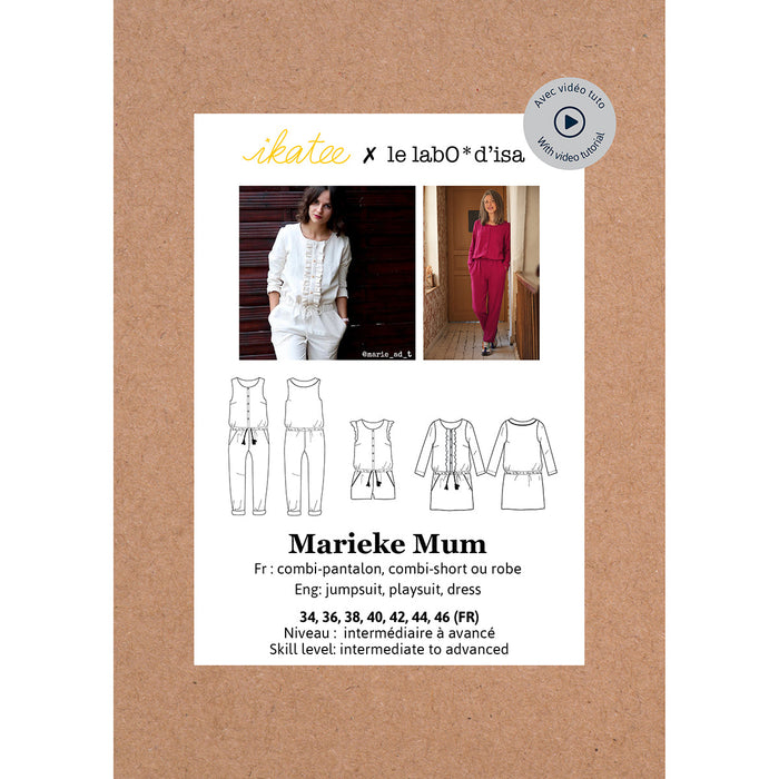 MARIEKE Mum Jumpsuit, playsuit & dress - Woman 34-46 - Paper Sewing Pattern
