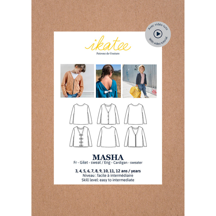 MASHA cardigan/sweater - Girl 3/12Y - Paper Sewing Pattern