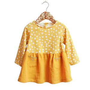 Long-sleeved baby dress sewing pattern