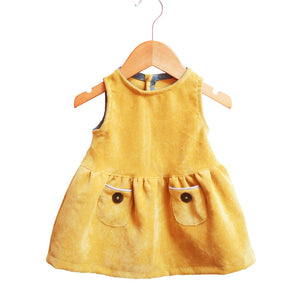 yellow dress with pockets for baby