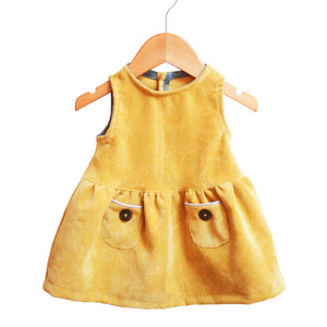 yellow dress with pockets for baby